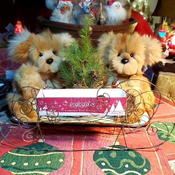 💥SOLD💥Antique Heavy Wire Sleigh,Santa,Lights,Shiny Brites&Original Boxs - Picture 4 of 12